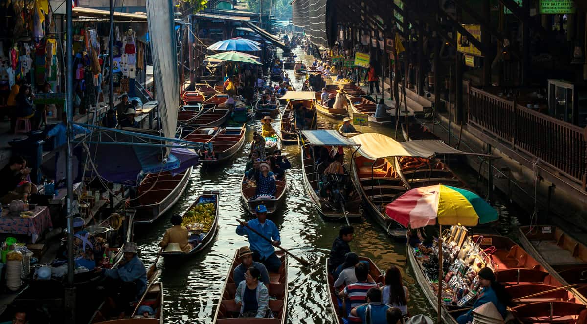 Floating markets, Thailand